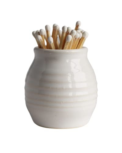 Match Striker Handmade 2.25" x 2.25" White or Black Pottery Matches holder home decor decorative ... | Amazon (US)