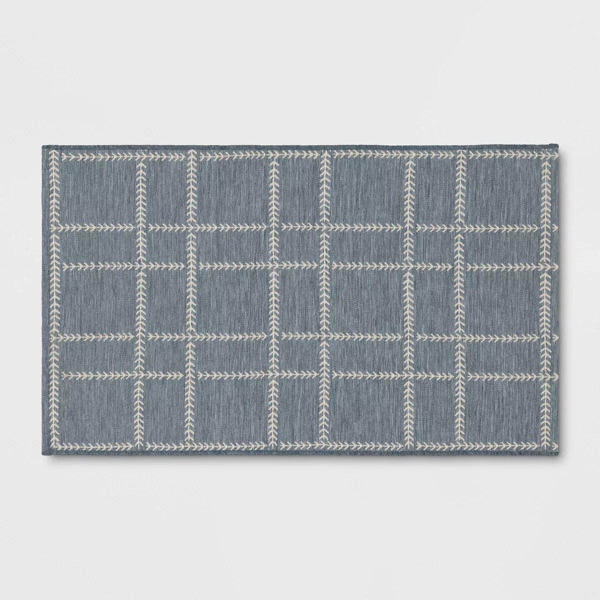 Stitched Grid Woven Outdoor Area Rug Slate Blue - Threshold™ designed with Studio McGee | Target