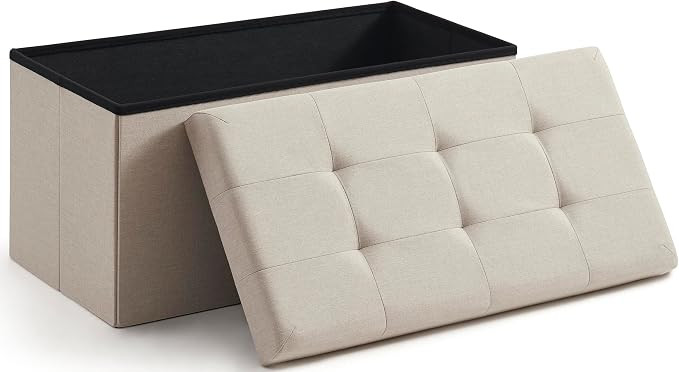 Ornavo Home Folding Storage Ottoman, 30 Inch Large Storage Bench with Lid, Foot Rest Stool for Be... | Amazon (US)
