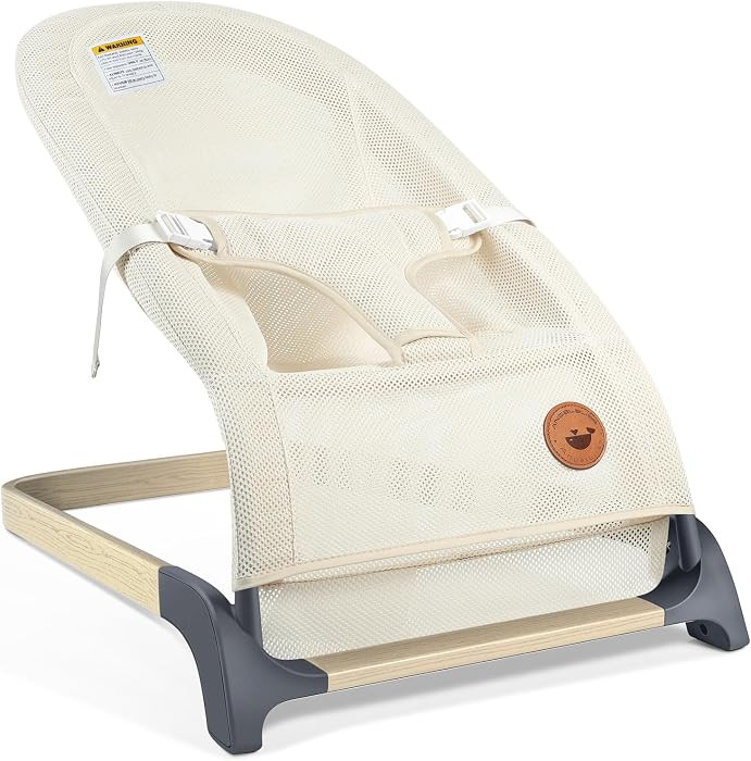 ANGELBLISS Baby Bouncer Seat for Infants, Portable Bouncy Seat, Beige | Amazon (US)