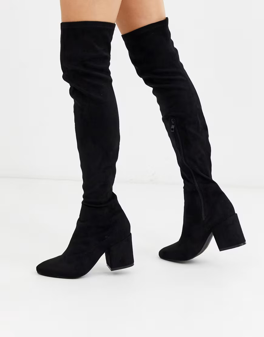 RAID Kola black round toe over the knee boots | ASOS (Global)