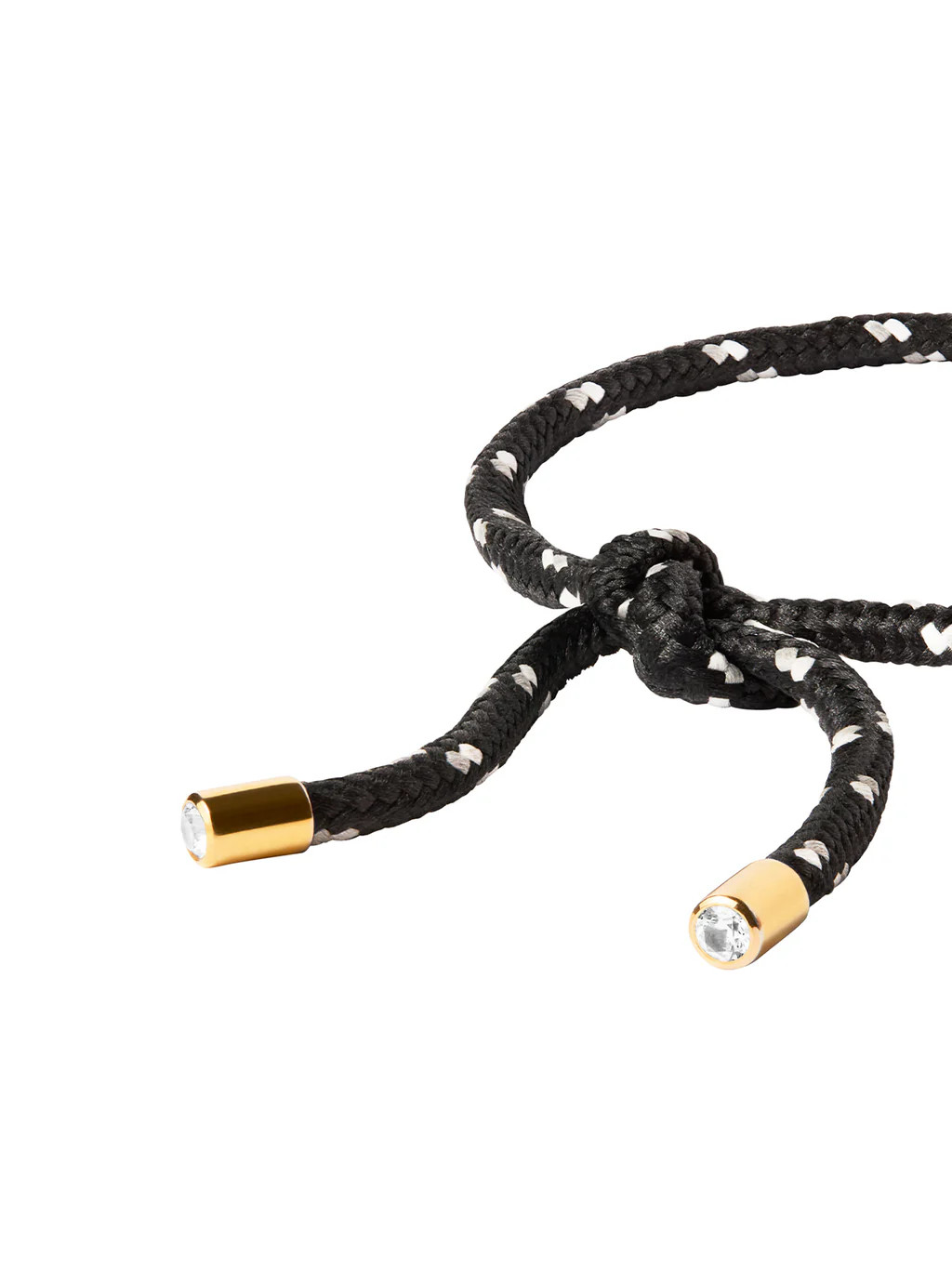 PARACORD NOIR ET BLANC TIE ANKLET, GOLD | Dorsey