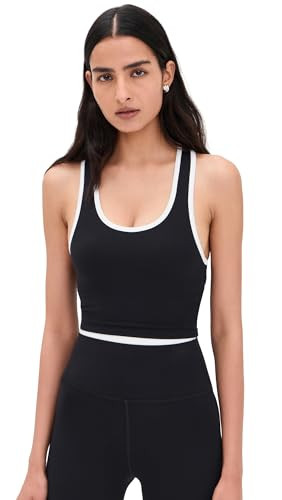 Splits59 Women's Amber Airweight Bralette, Black/White, X-Small | Amazon (US)