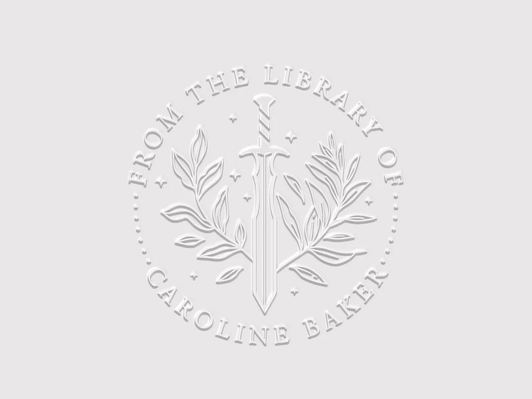 Fantasy Sword Book Embosser Personalised Book Stamp Rubber - Etsy | Etsy (US)