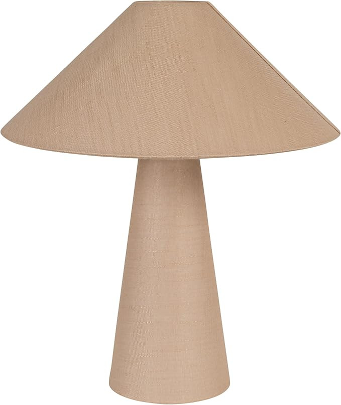 Bloomingville Tall Linen Table Lamp with Shade and Inline Foot Switch, Natural | Amazon (US)