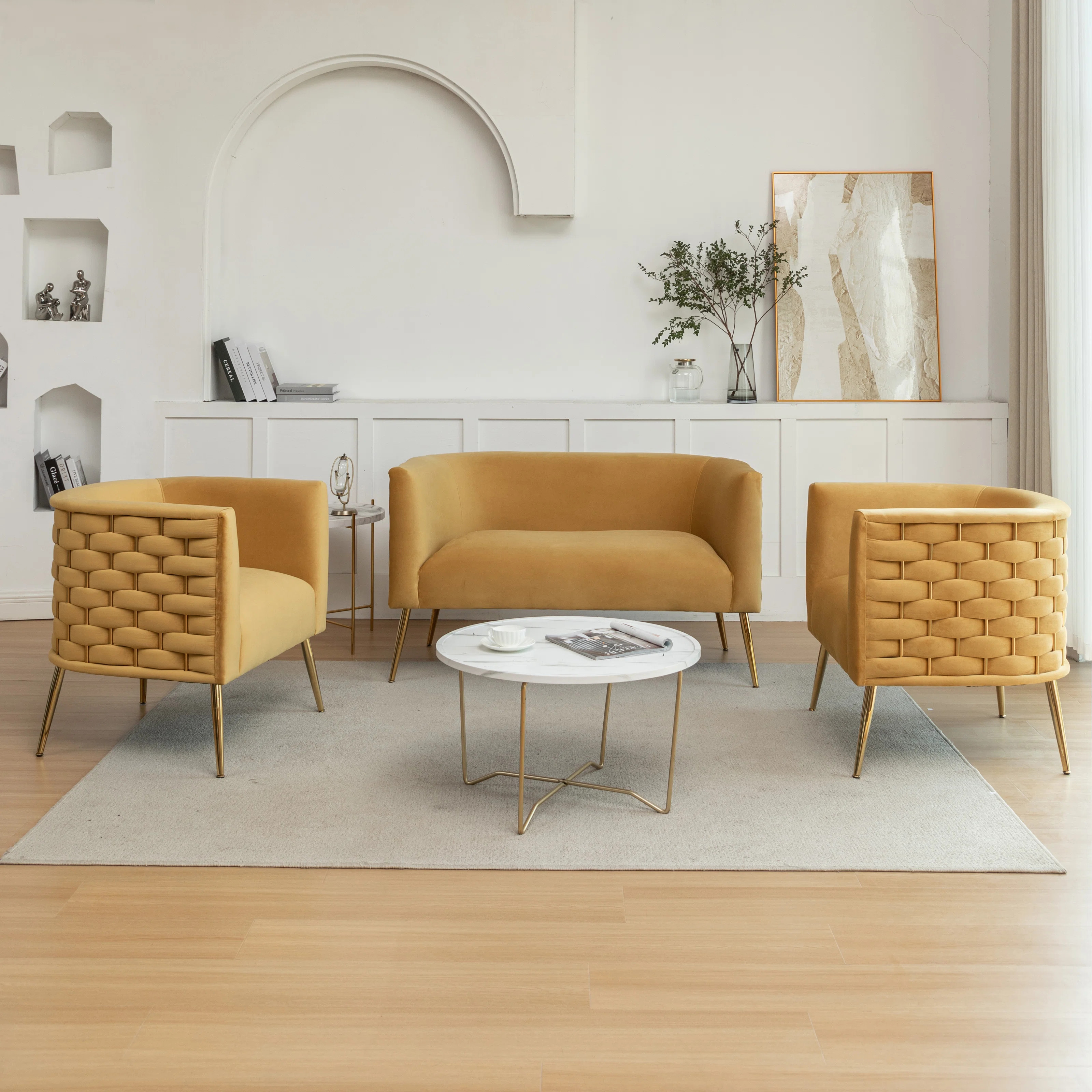 Cristen 3 - Piece Velvet Living Room Set | Wayfair North America