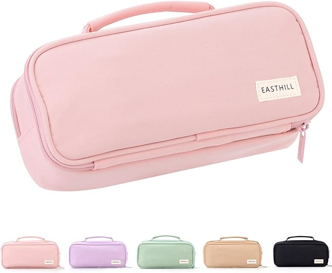 EASTHILL Large Capacity Pencil Case Pen Pouch Organizer Canvas Pencil Bag with Handle School Supp... | Amazon (US)