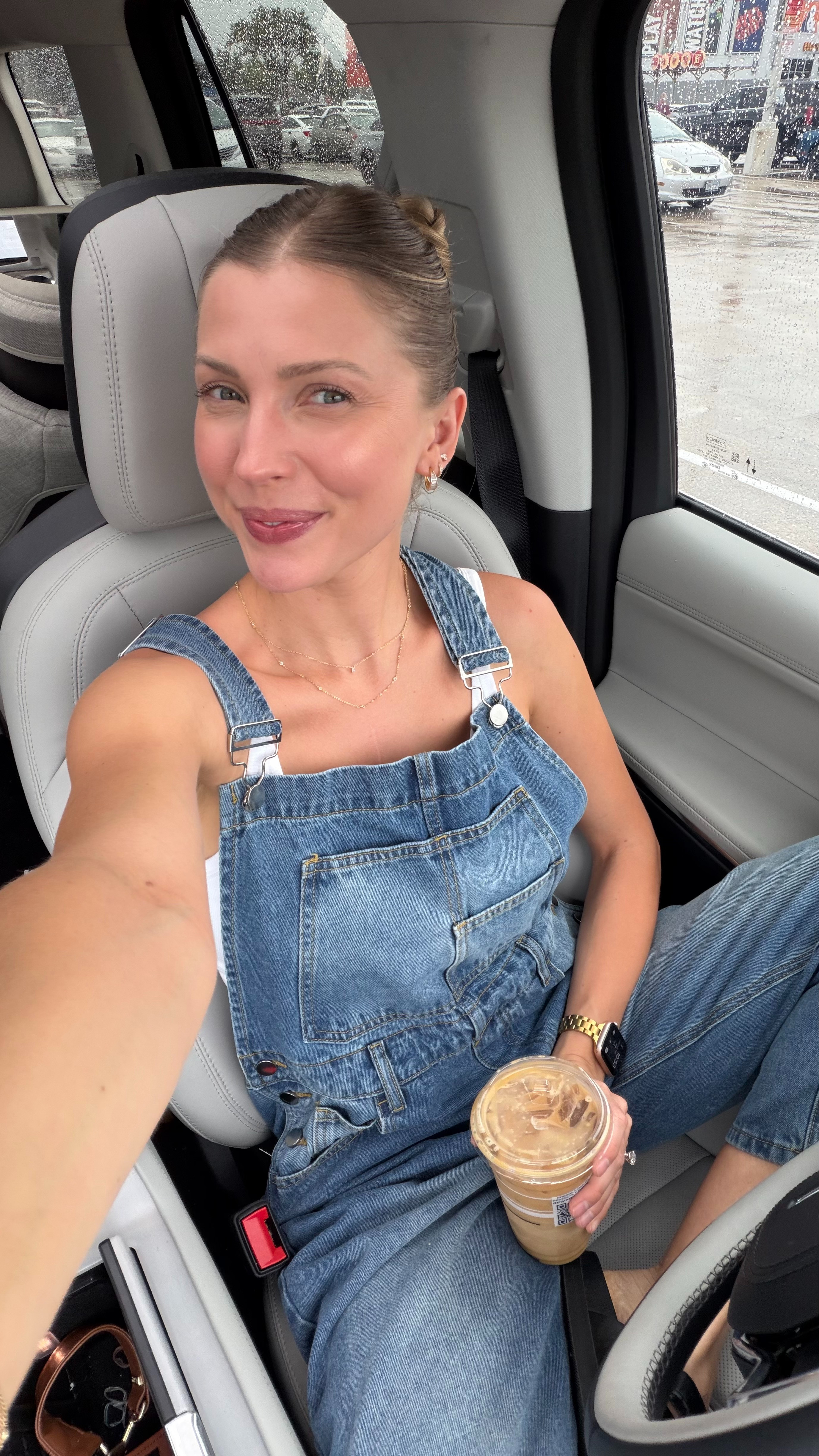 Rainy day mom outfit! Wearing S in tank, M overalls
 

 #LTKootd
