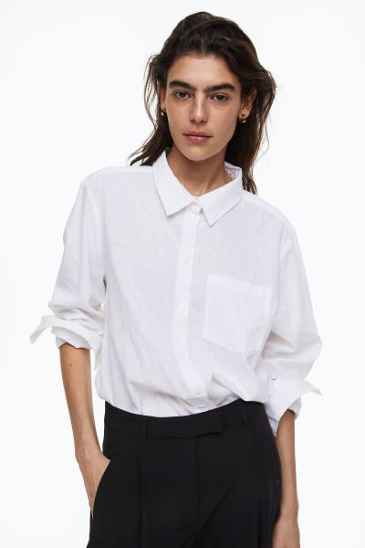 Linen-blend Shirt | H&M (US + CA)