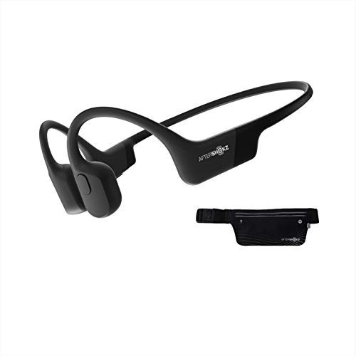 Aftershokz Aeropex (Rebranded as Shokz OpenRun) - Open-Ear Bluetooth Bone Conduction Sport Headphones - Sweat Resistant Wireless Earphones for Workouts and Running - Built-in Mic - with Sport Belt | Amazon (US)