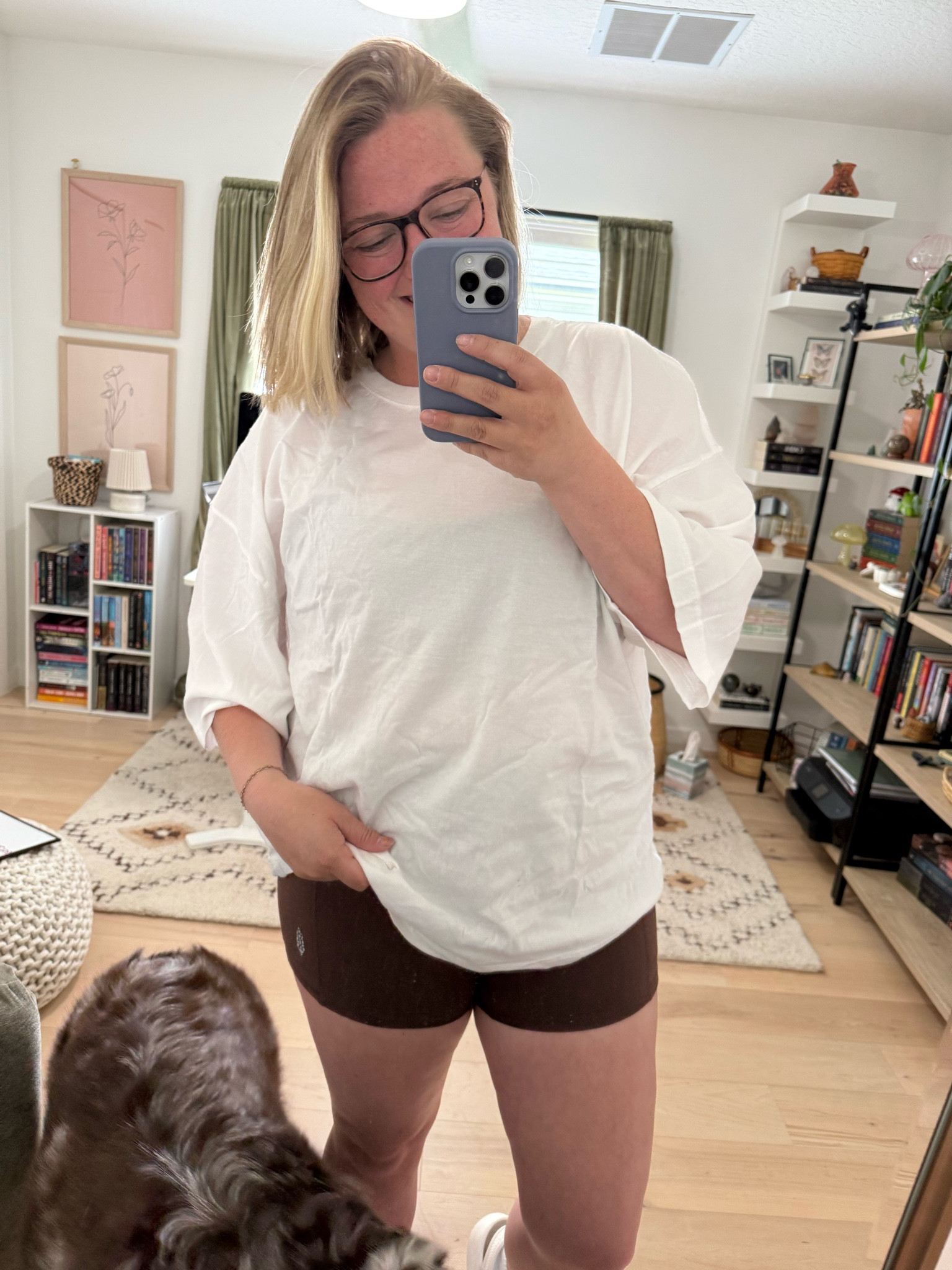 We the free casual outfit / free people athleisure / bike shorts sports bra / oversized tee 

#LTKMidsize #LTKFindsUnder50 #LTKFindsUnder100
