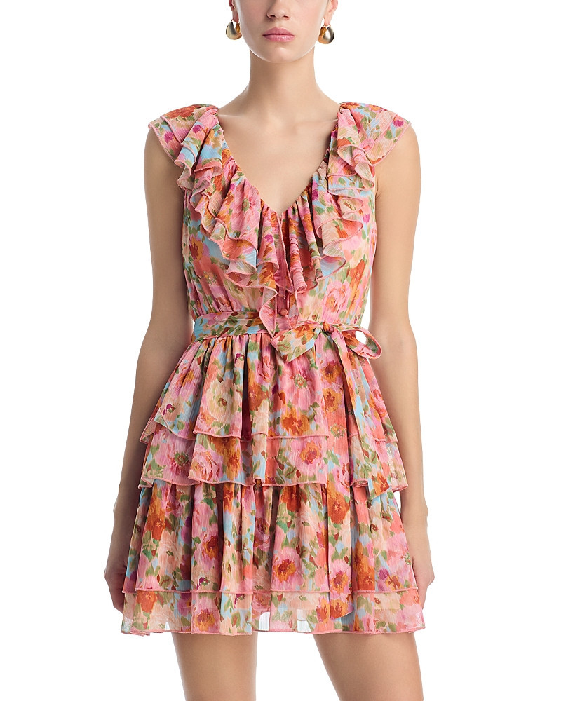 Aqua Floral Ruffle Mini Dress - Exclusive | Bloomingdale's (US)