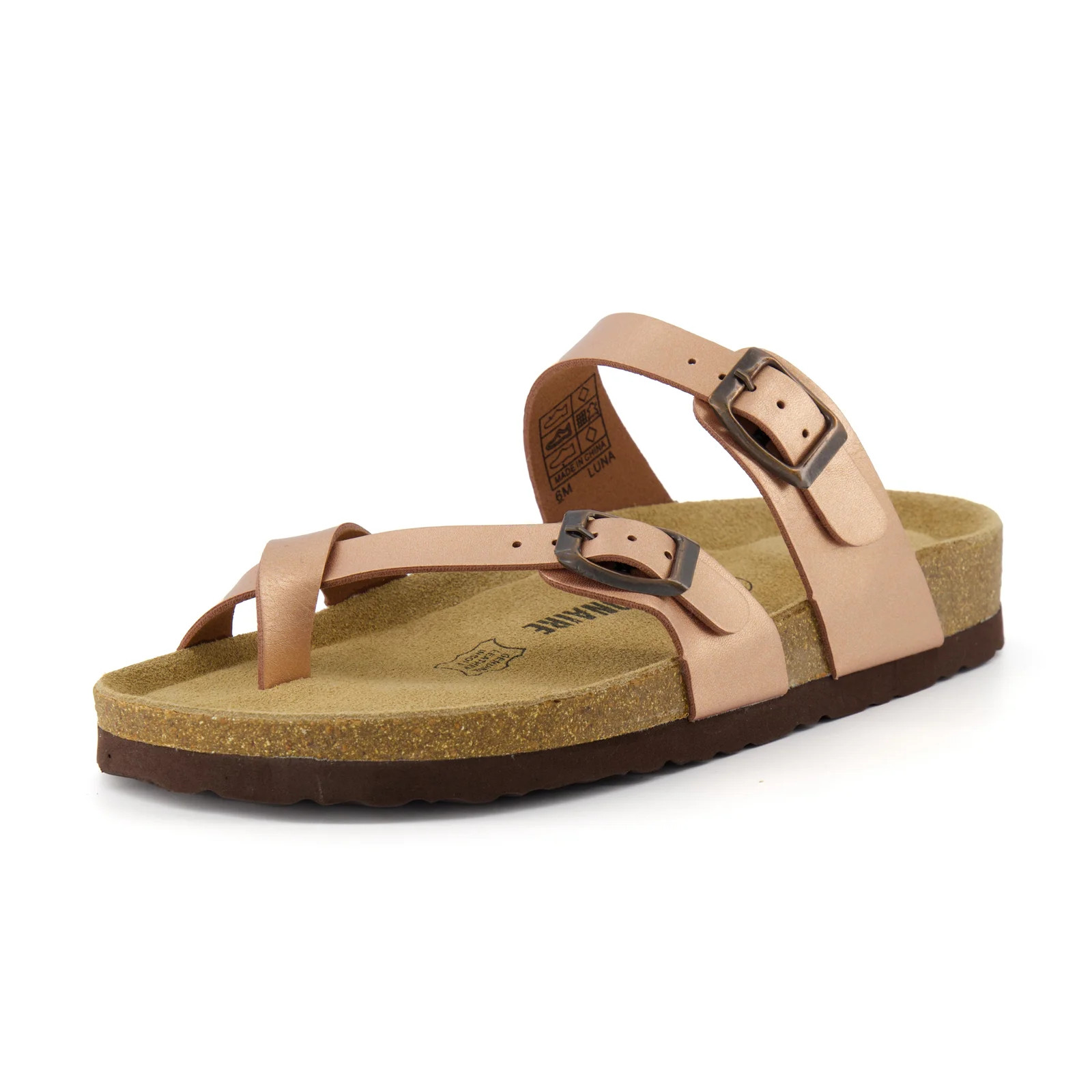 Cushionaire Women's Luna Cork Footbed Sandals with +Comfort, Wide Widths Available | Walmart (US)