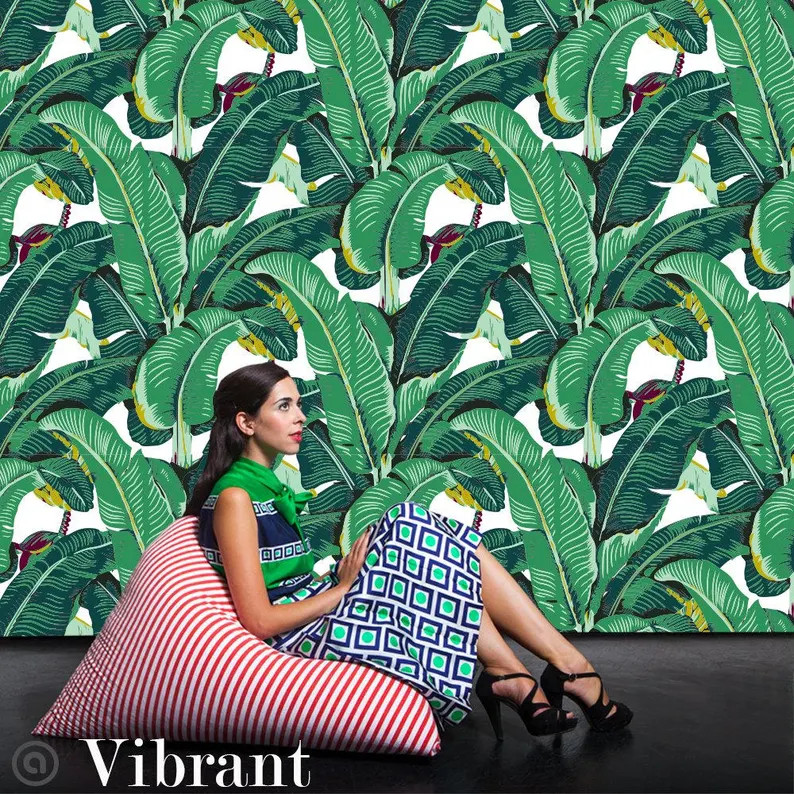 BANANA LEAF Wallpaper! REMOVABLE & Repositionalbe- Just Peel and Stick!  Highest Quality Self- Ad... | Etsy (US)