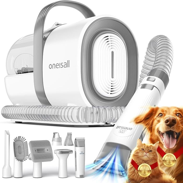 oneisall Dog Grooming Vacuum,7 in 1 Grooming kit Tools with Low Noise | Amazon (US)