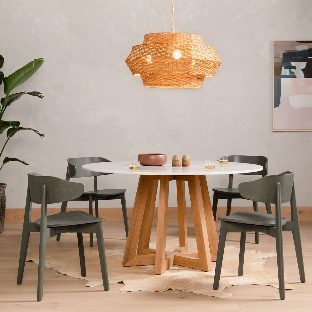 Fanned Base Round Dining Table (55&amp;quot;) | West Elm (US)