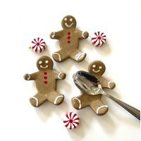 Gingerbread Man Teaspoon Rest, Coffee Bar Holder, Holiday Home Decor | Etsy (US)
