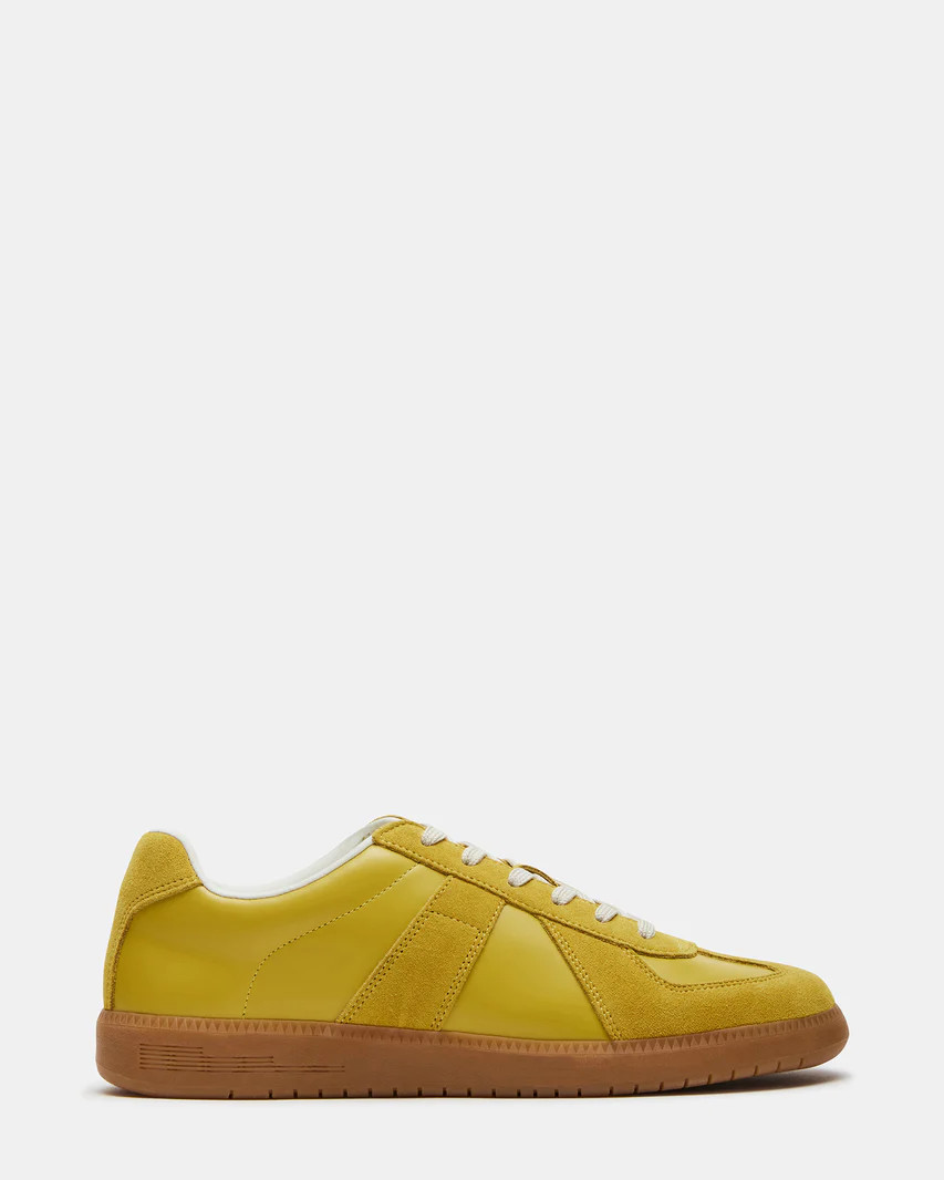 DIXON Yellow Leather Low-Top Panel Sneaker | Men's Sneakers | Steve Madden (US)