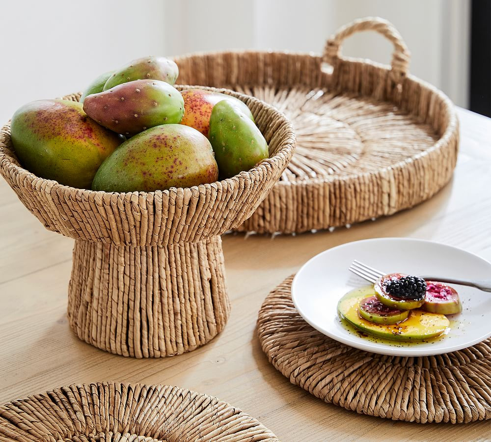Malibu Handwoven Seagrass Oversized 20" Serving Tray | Pottery Barn (US)