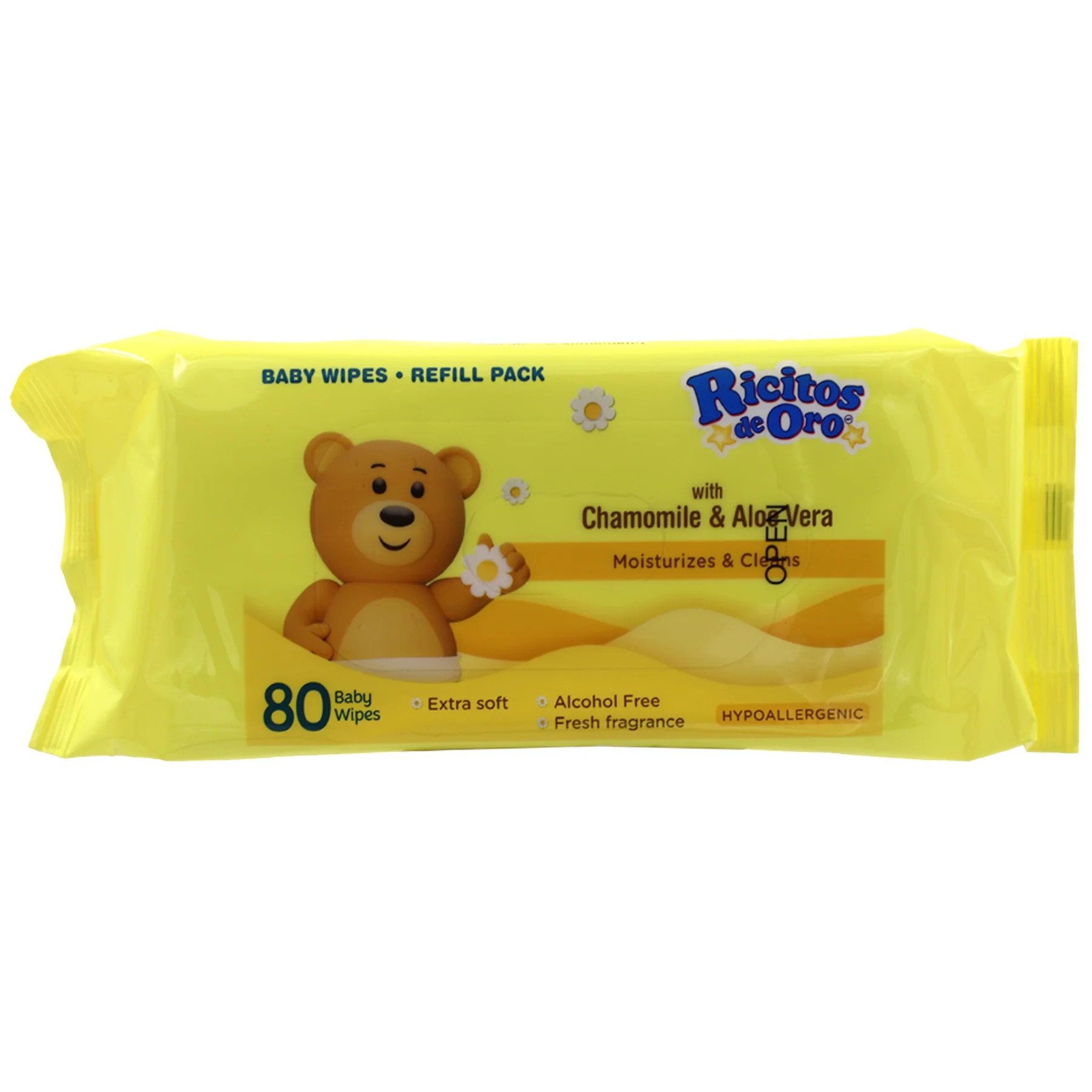 Ricitos de Oro Baby Wipe, Chamomile & Aloe Vera, 1 Resealable Pack (80 Total Wipes) | Walmart (US)