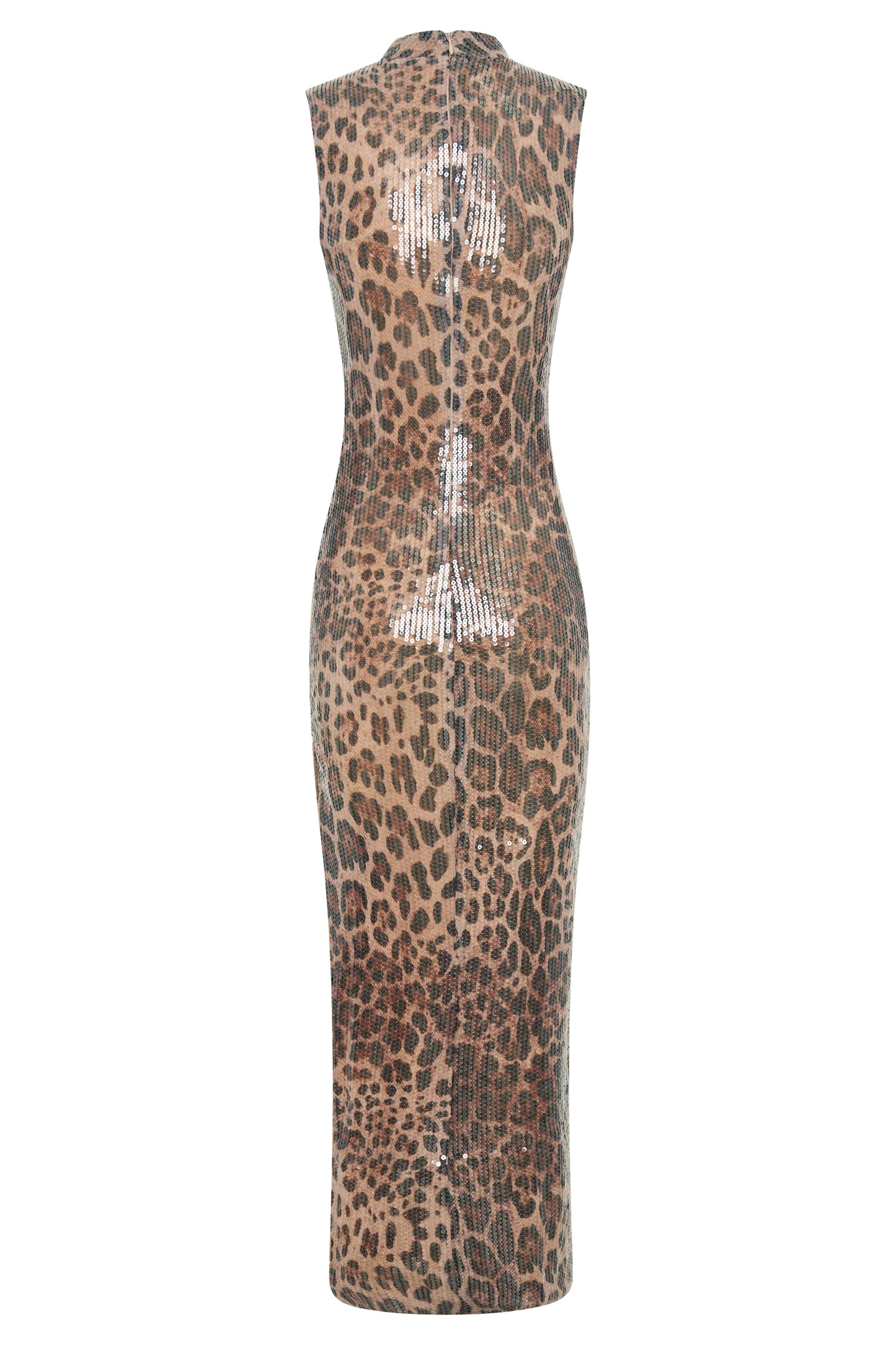 Veronica Sequin Midi Dress - Leopard Print | MESHKI US