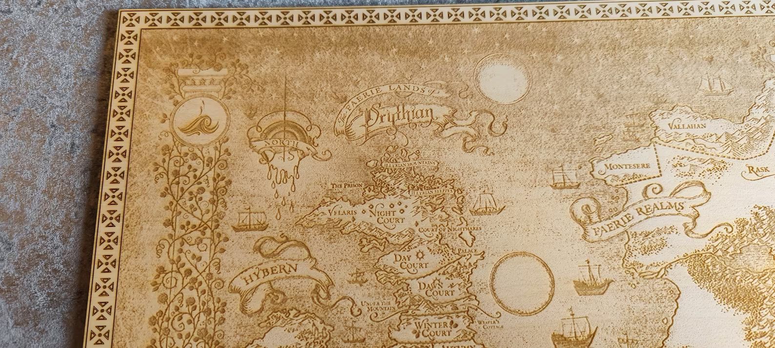 Laser Engraved ACOTAR World Map From the Court of Thorns and - Etsy | Etsy (US)