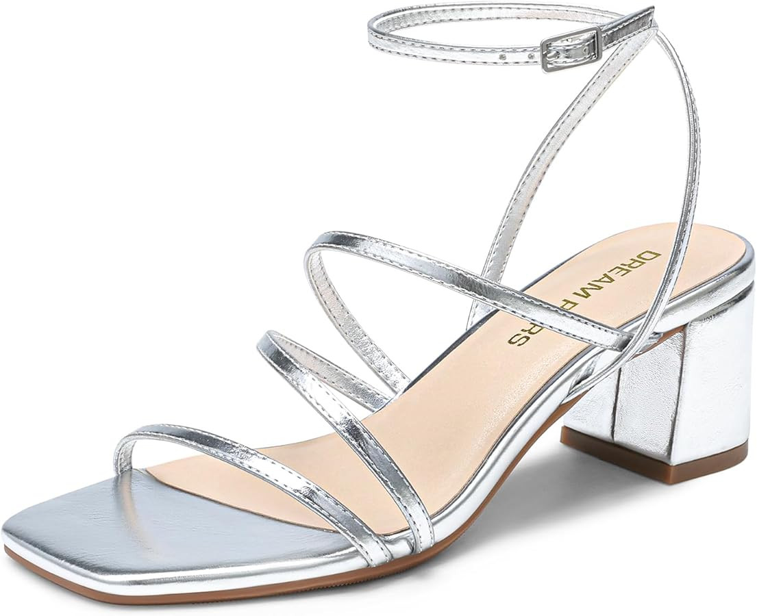 DREAM PAIRS Womens Block Heels 2 inch Strappy Square Toe Dressy Chunky Low Heeled Sandals for Par... | Amazon (US)