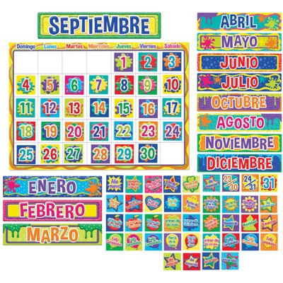 Eureka® Color My World Spanish Calendar Bulletin Board Sets | Target