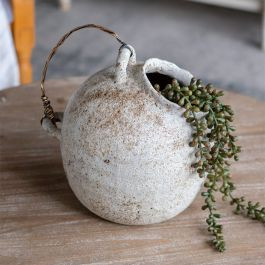 Hand Pulled Handled Decorative Ceramic Jug Vase | Antique Farm House