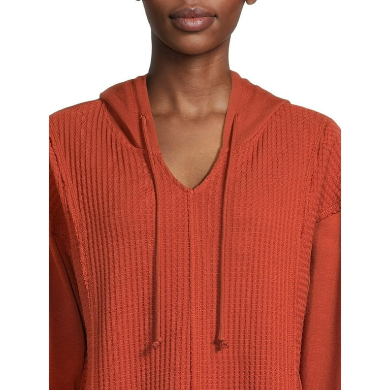Time and Tru Women's Waffle Texture Hoodie, Sizes XS-3XL | Walmart (US)
