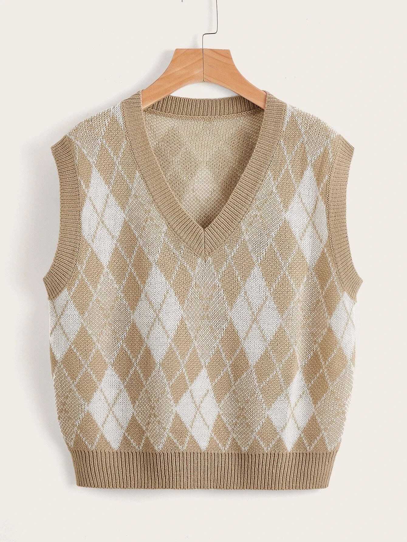 Argyle Pattern Sweater Vest | SHEIN