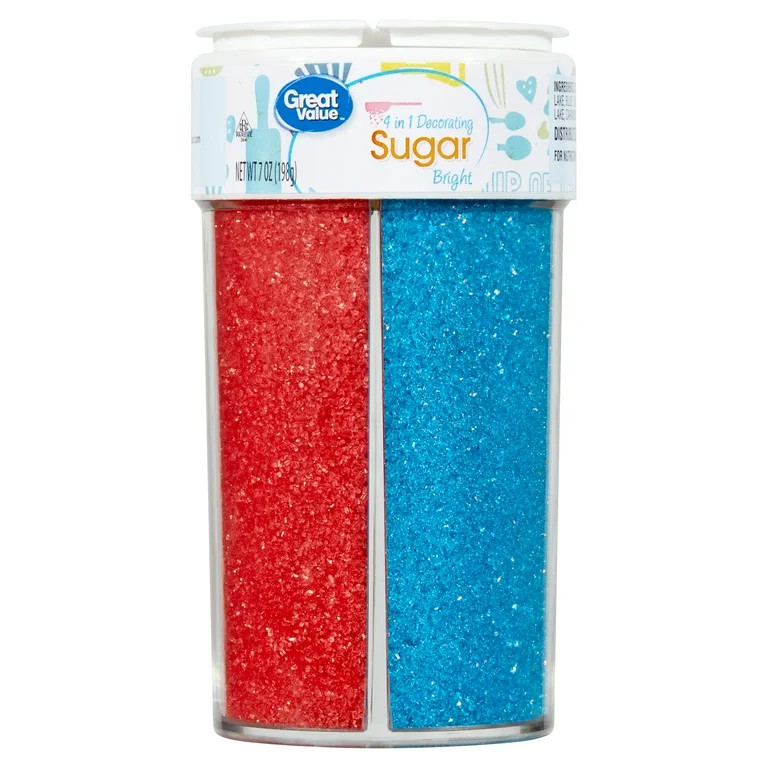 Great Value 4 in 1 Multicolor Sugar Bright Decorating Sprinkles, 7 oz Dessert Toppings - Walmart.... | Walmart (US)