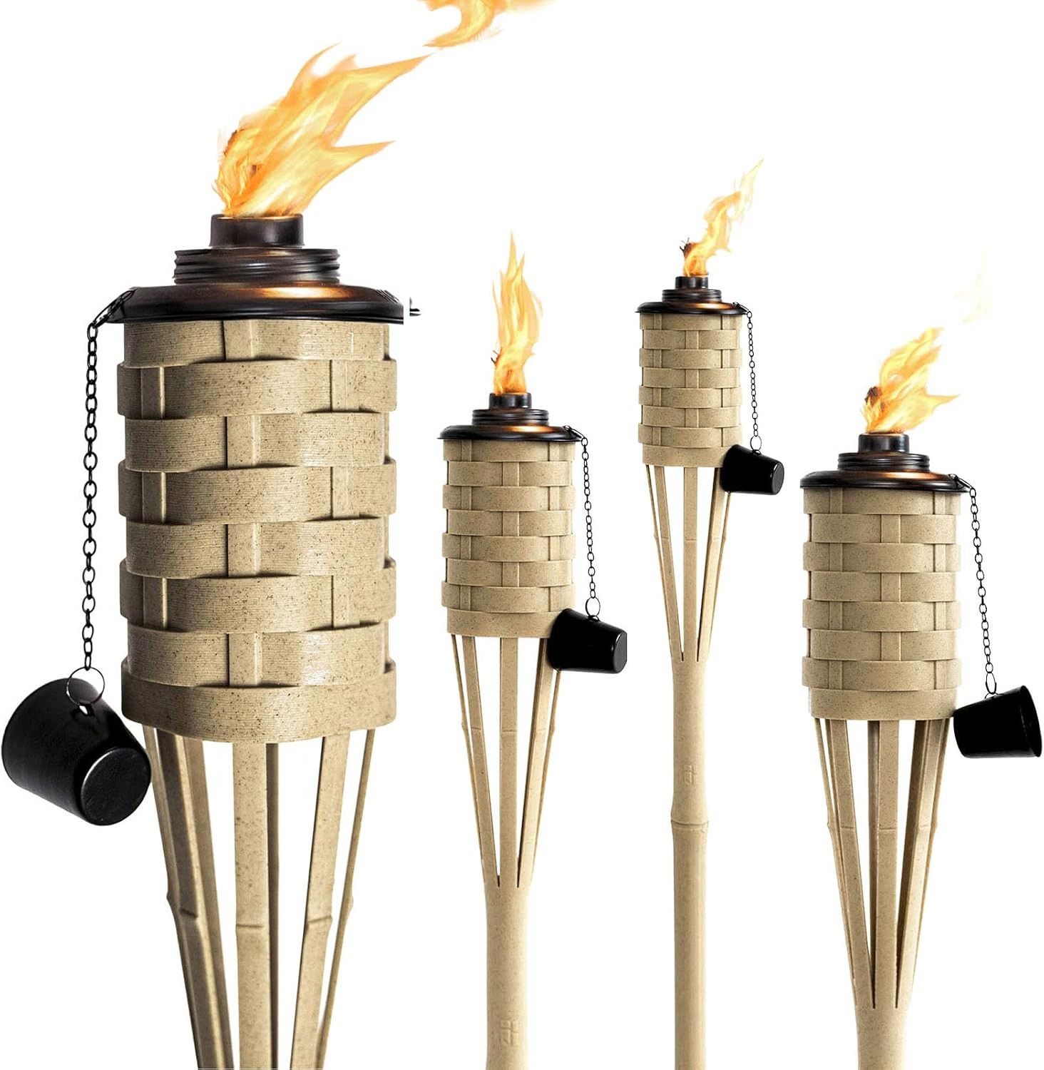 ONETHATCH Bamboo Torches, Outdoor Citronella Torch (Weathered Color, 4pack); Large Patio Torch, G... | Amazon (US)