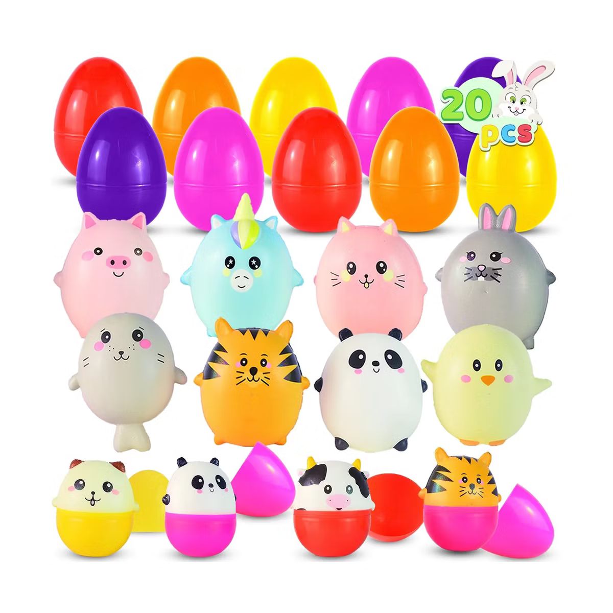 Syncfun 20 Pcs Easter Basket Stuffers, Prefilled Easter Eggs with Cute Soft Animals,Squishy Stres... | Target