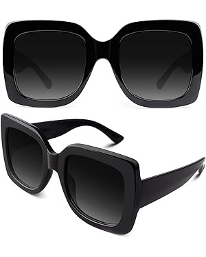 GQUEEN Oversized Square Frame Sunglasses Womens Retro Vintage Trendy Shades,S904 | Amazon (US)