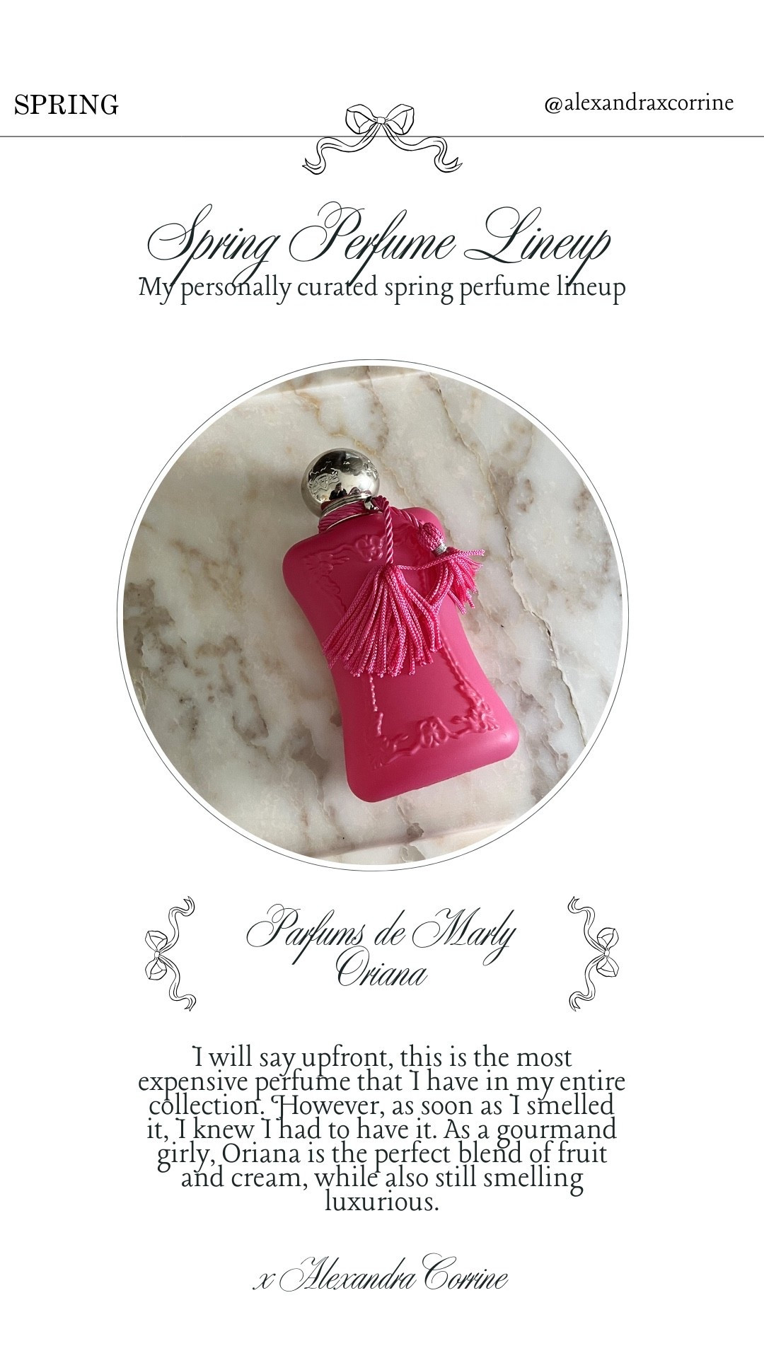 My personally curated spring perfume lineup 🦢🤍

Spring beauty, spring perfume, spring and summer scents, perfume, gourmand, body spray, Sephora, berry, Parfums de Marly Oriana 

#LTKSeasonal #LTKBeauty