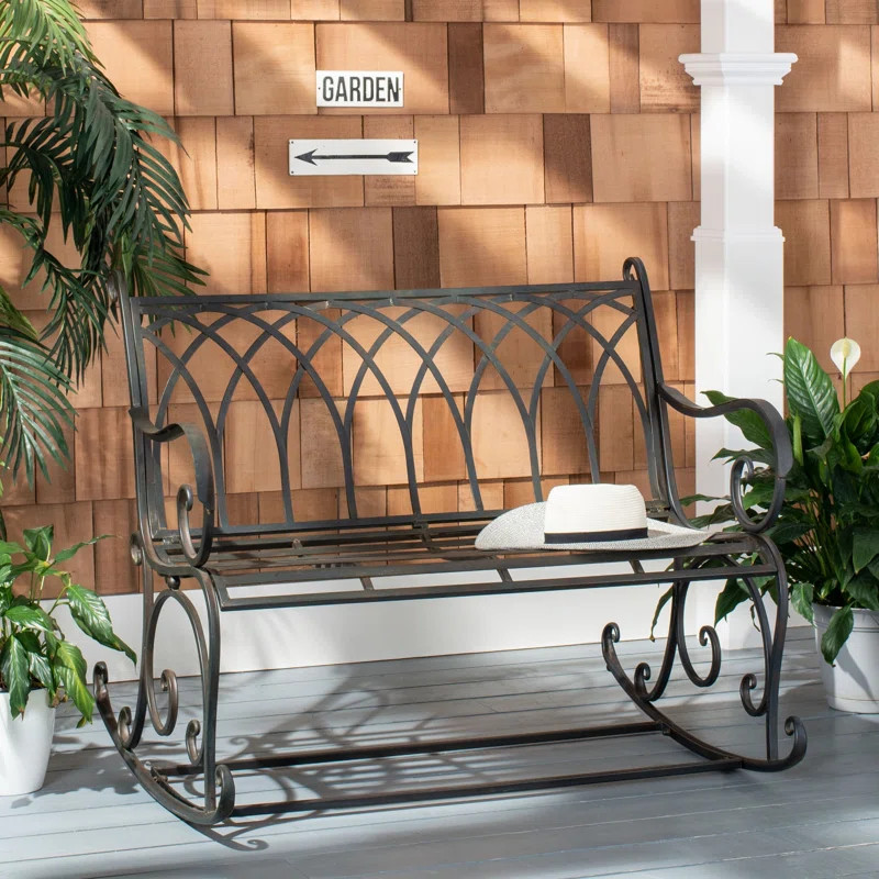 Baptista Rock Iron Garden Bench | Wayfair North America