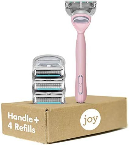 joy Women's Razor Handle + 4 Razor Blade Refills, Pink | Amazon (US)