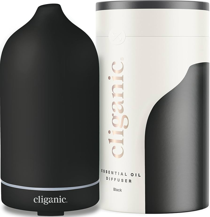 Cliganic Ceramic Diffuser (Black), 100ml Ultrasonic for Essential Oils Aromatherapy, Home & Offic... | Amazon (US)