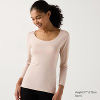 Uniqlo - Heattech Scoop Neck T-Shirt - Pink - XL | UNIQLO (UK)