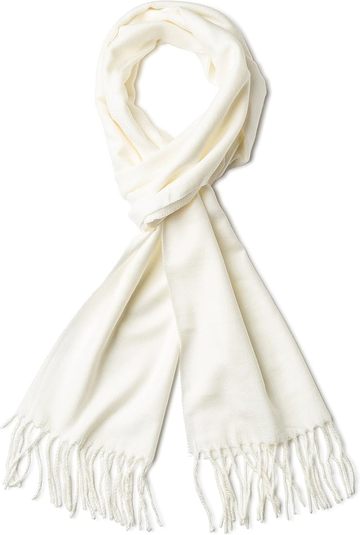 Veronz Soft Classic Cashmere Feel Winter Scarf, White at Amazon Women’s Clothing store | Amazon (US)