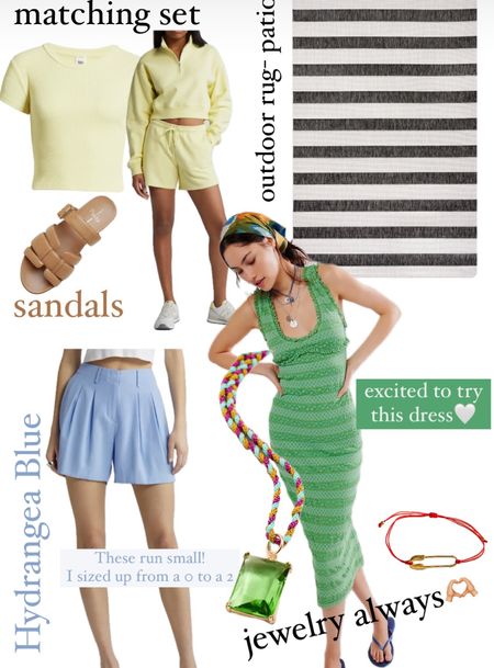 New finds
Outdoor run, patio, spring dress, matching set, jewelry, sandals, Graduation party, trouser shorts run small ( I would normally be a 0 and needed to size up to 2)

#LTKstyletip #LTKhome #LTKsalealert