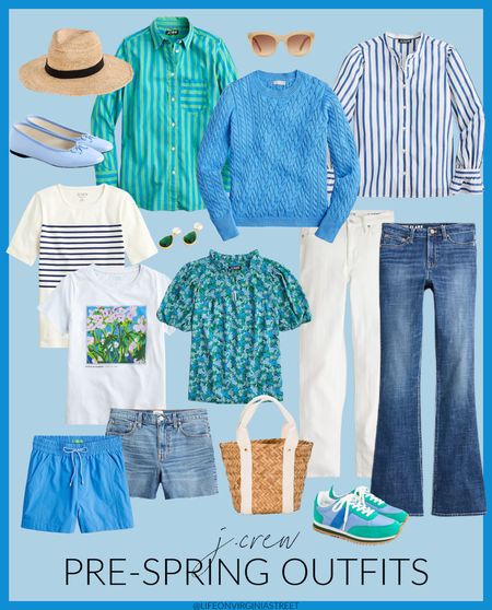 Cute new pre-spring outfit arrivals from J. Crew! Loving this colorful blue and green sweater, striped tee, ruffle sleeve blouse, colorful tee, floral top, jean shorts, straw hat, beach tote, ballet flats, colorful sneakers, and board shorts!
.
#ltksalealert #ltkunder50 #ltkunder100 #ltkstyletip #ltktravel #ltkswim #ltkseasonal #ltkitbag #ltkhome #ltkcurves #ltkworkwear #ltkgiftguide #ltkfind beach outfits, vacation outfit ideas, resort wear

#LTKSeasonal #LTKunder100 #LTKsalealert