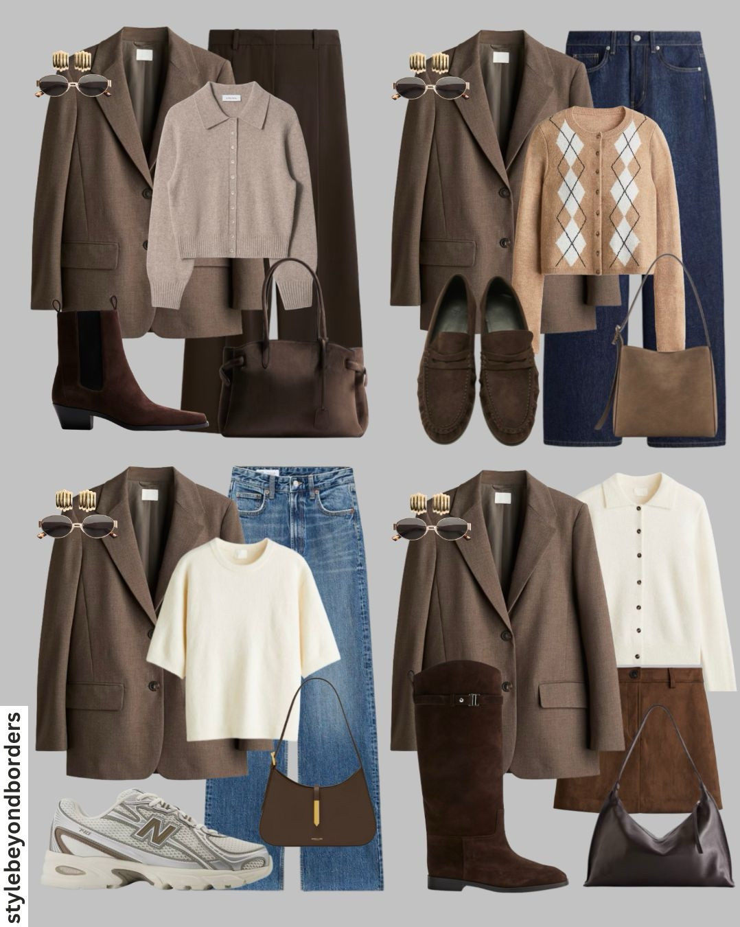 Blazer styling for fall 🤎🍂✨


Tags: brown blazer, mocca blazer, wool cardigan, wide leg brown trousers, white jumper, white cardigan, long suede brown boots, adidas spezial, new balance sneakers, brown suede loafers, chelsea boots, blue wide leg jeans, suede bag, H&M, Zara

#LTKshoes #LTKautumn #LTKstyletip