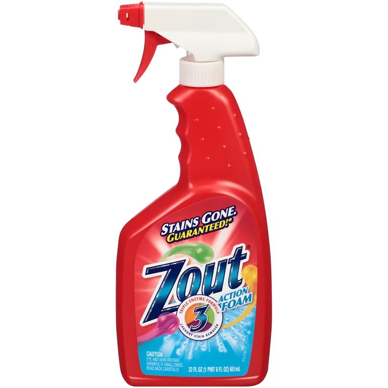 Zout Laundry Stain Remover, Foam Action, Triple Enzyme, 22 Ounce - Walmart.com | Walmart (US)