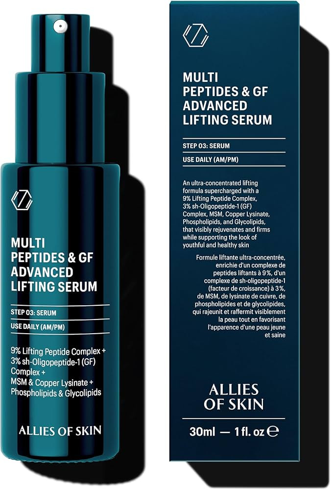 Allies of Skin Multi Peptides & Growth Factor Collagen Boosting Face Serum | Skin Tightening Anti... | Amazon (US)