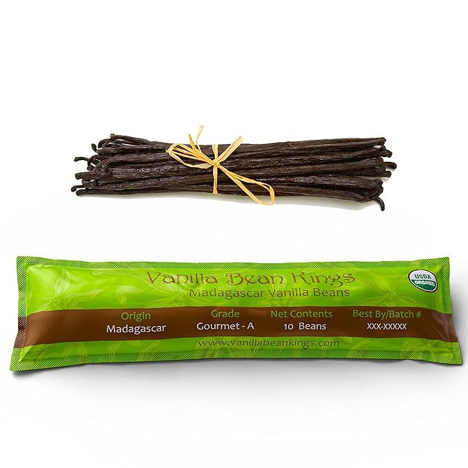 10 Organic Madagascar Vanilla Beans Whole Grade A Vanilla Pods for Vanilla Extract and Baking | Amazon (US)