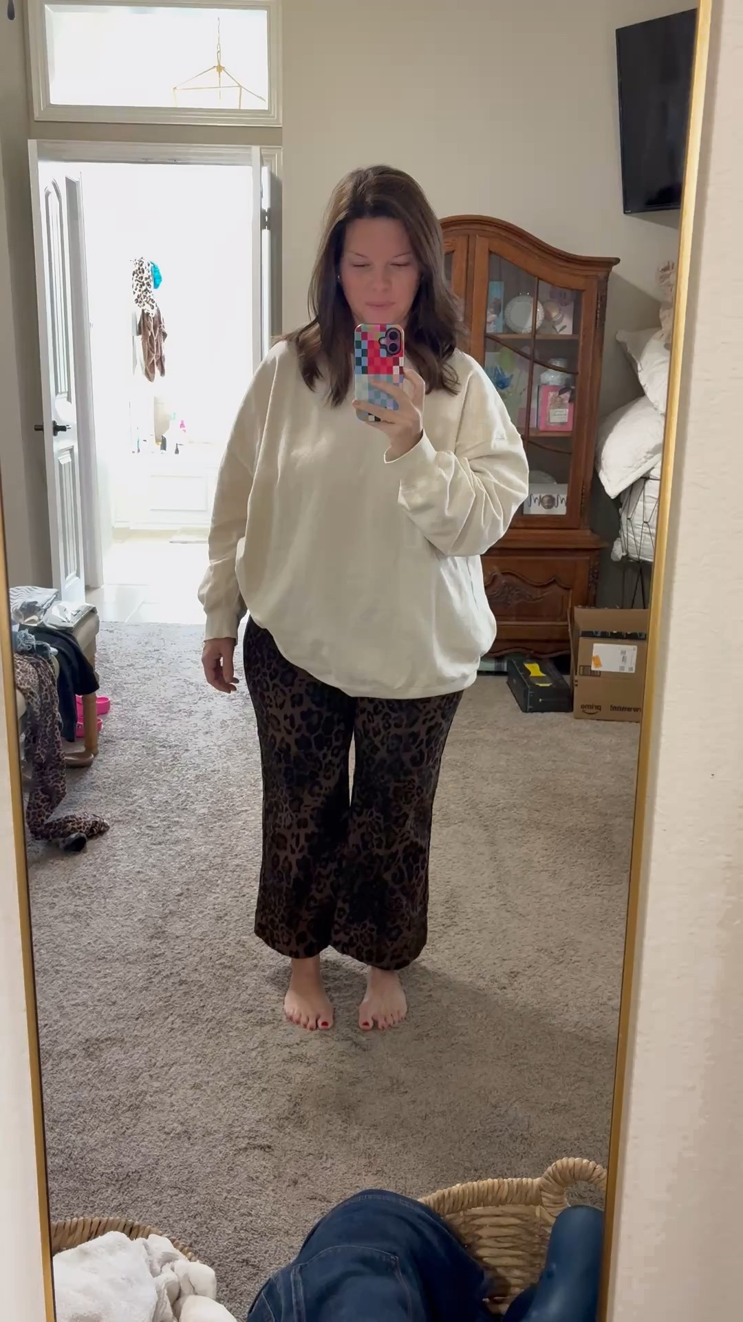 LOVE this brand of pant on Amazon and almost died when I saw they come in leopard print! They’re stretchy, comfy, and flattering with the kick flare.

Order your true size. I’m wearing an XL, but I wish I got the Large.

#LTKMidsize #LTKmomlife #LTKOver40