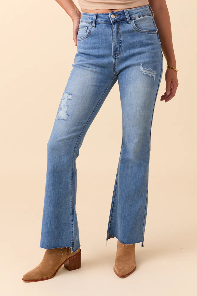 My Favorite Distressed Crop Flare Jeans | Pink Lily