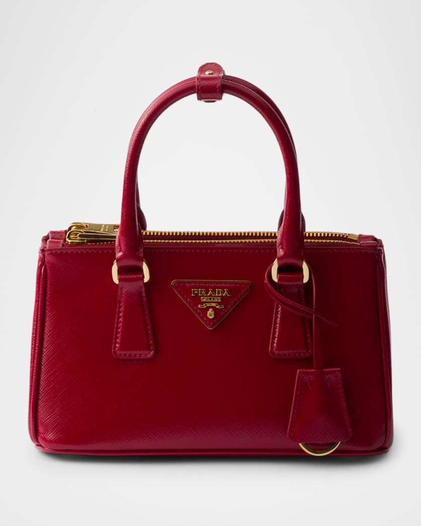 Prada Galleria Mini Patent Saffiano Leather Crossbody Bag | Neiman Marcus